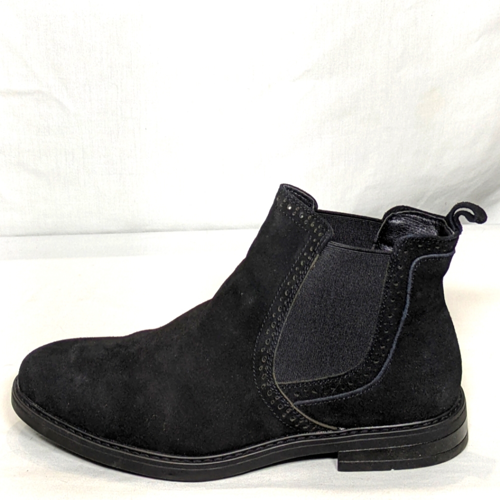 NEW Bruno Marc Men's Suede Leather Chelsea Ankle Dress Boots Sz 8 black